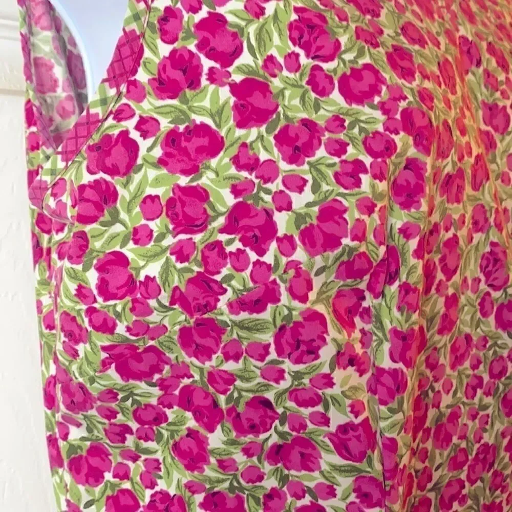 SAG HARBOR Size 8 Pink Green Floral Sleeveless - Picture 3 of 9
